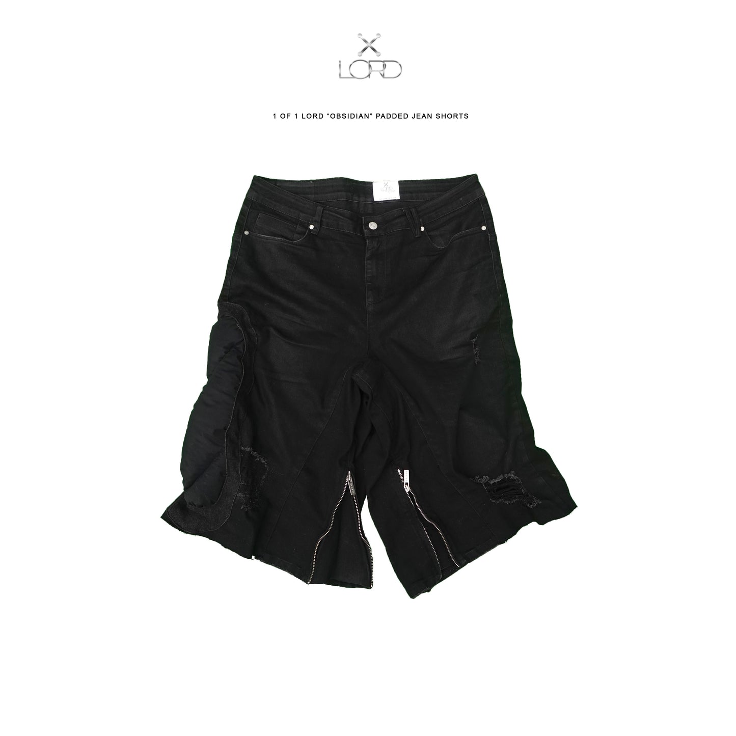 LORD "Obsidian" Padded Jean Shorts
