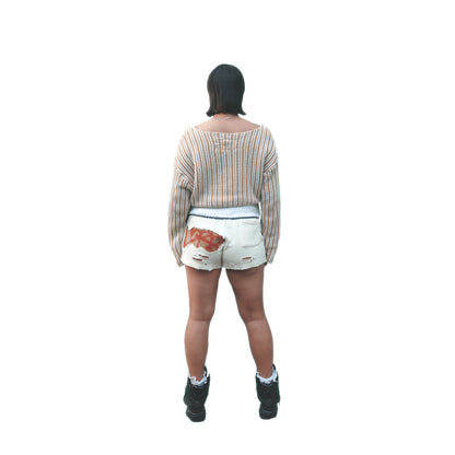 LORD "Shell" Wide-neck Cropped Knit Tunic 001