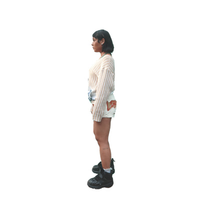 LORD "Shell" Wide-neck Cropped Knit Tunic 001
