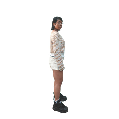 LORD "Shell" Wide-neck Cropped Knit Tunic 001